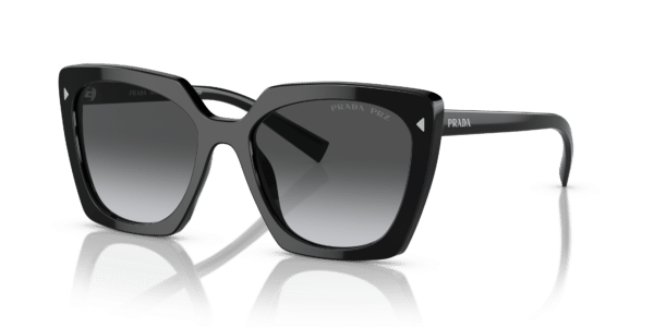 Prada 0PR 23ZS-1AB5W1 – Glanzend Zwart (Gepolariseerd)